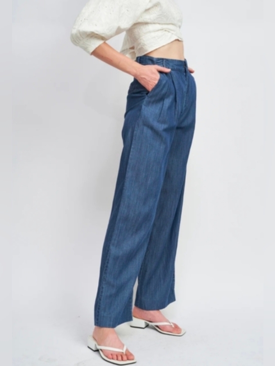 En Saison Denim - En Saison Anthropologie Denim Trousers Wide Leg And High Rise